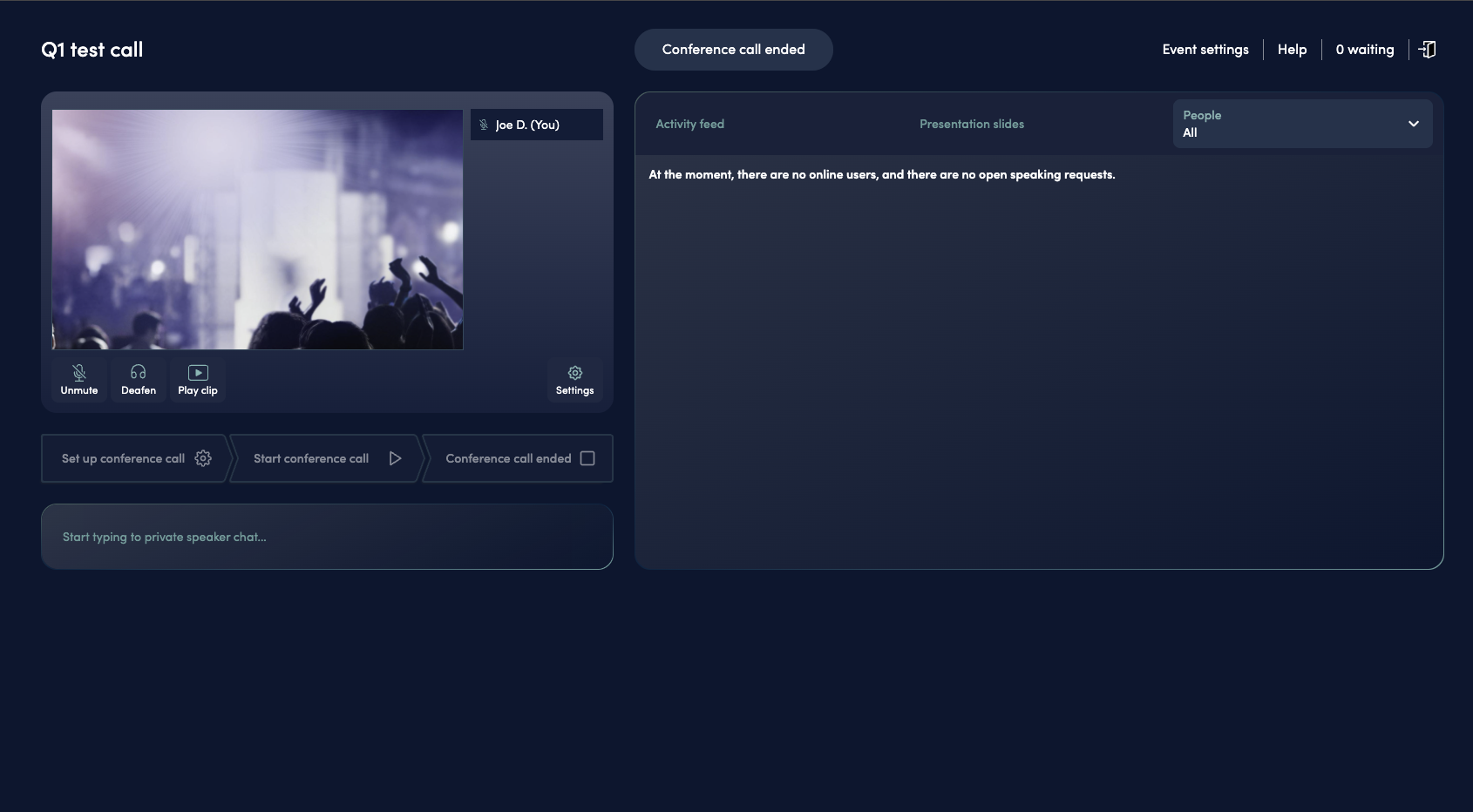 Ending Conference Call